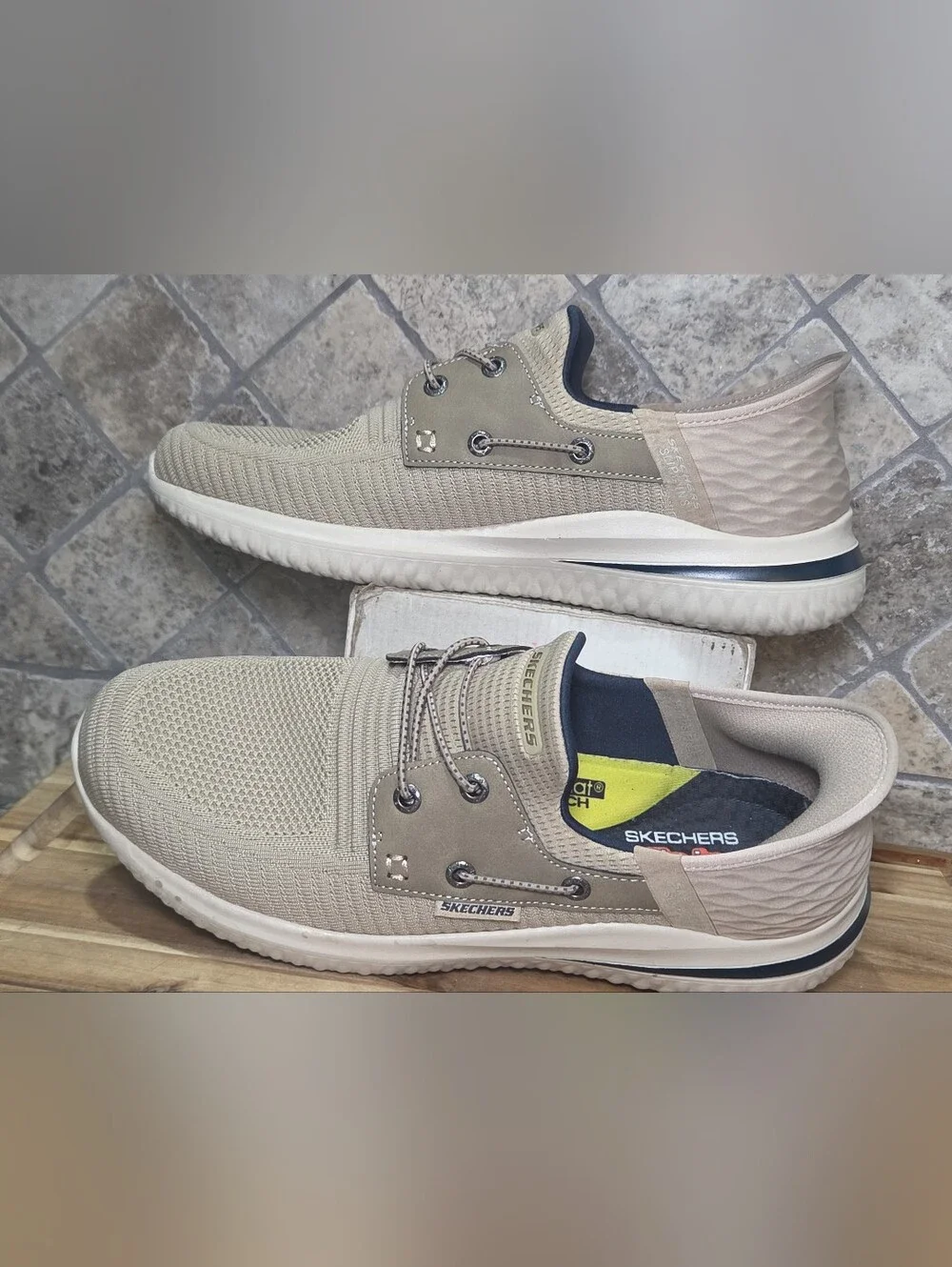 Mens Skechers Hands Free Slip-Ins Delson 3.0-Roth Taupe Casual Size 10 M
